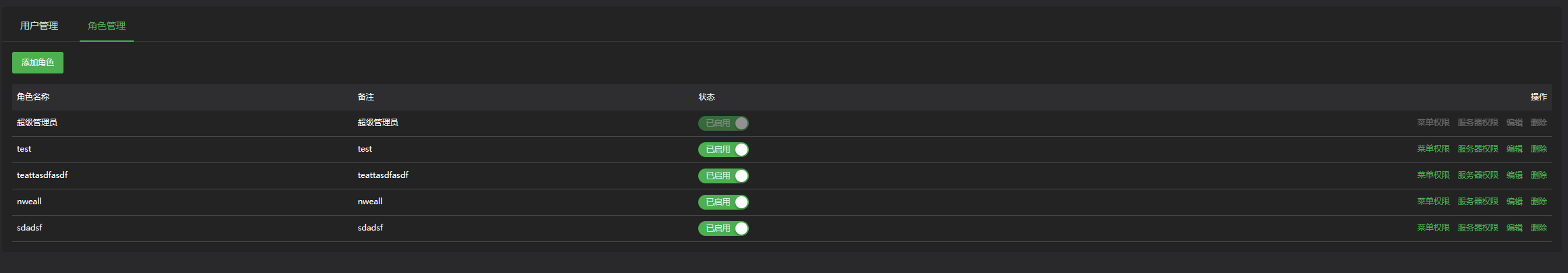 角色管理 角色管理